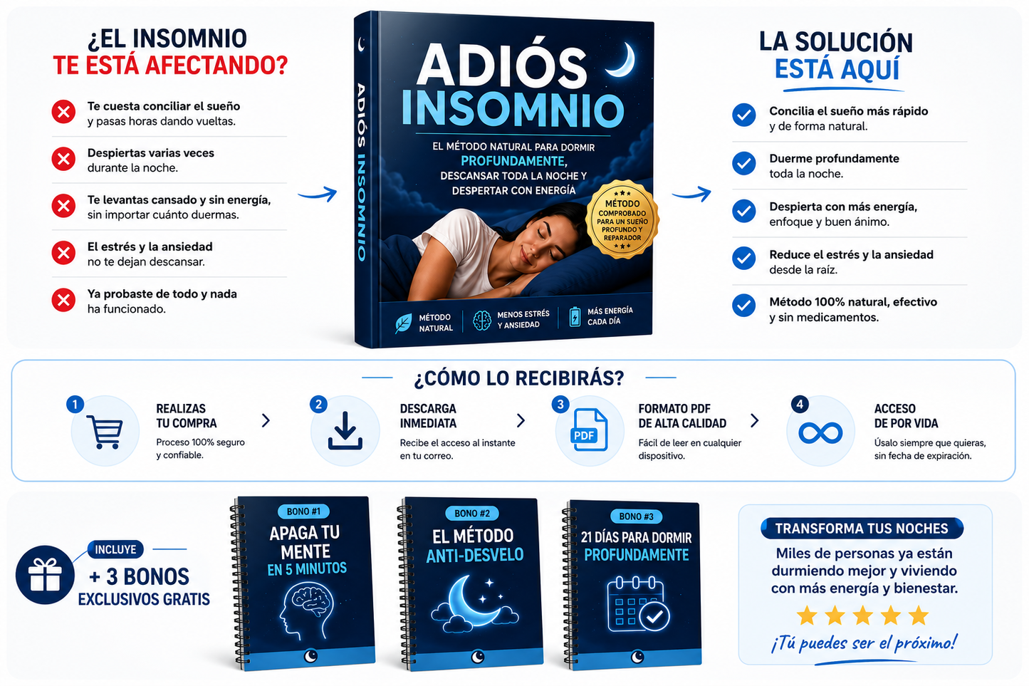ADIÓS INSOMNIO El método natural para dormir profundamente y despertar renovado